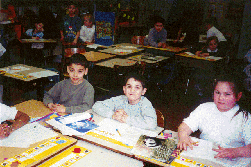 Students at work writing their poetry